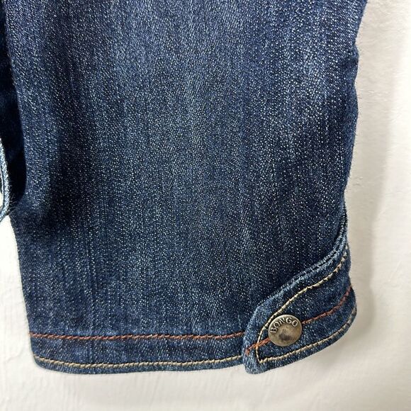 Bongo Dark Wash Cotton Blend Denim Suspender Capris Size 8F - Picture 5 of 13